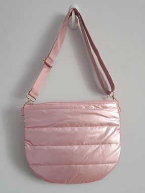 L.I.B. New York Pink Metallic Crossbody Bag